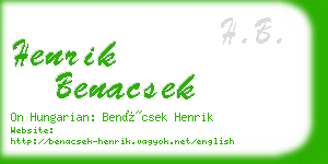 henrik benacsek business card